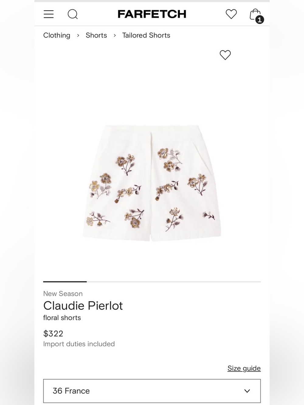 Claudie Pierlot White Floral Embroidered Shorts 2026